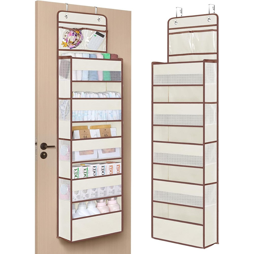 Univivi over the door hanging organizer beige front view