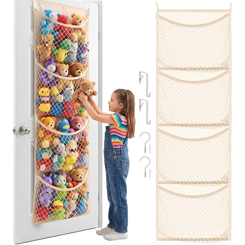 Ofiray-home over the door stuffed animal storage organizer front view