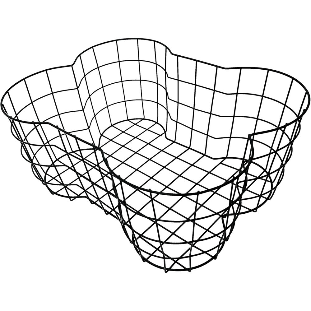 OtterPets metal dog toy basket front view showing chew proof bone shaped black iron mesh design