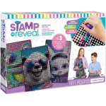 Make It Real Stamp to Reveal DIY Dot Posters kit front packaging view showing bunny frog and panda designs.