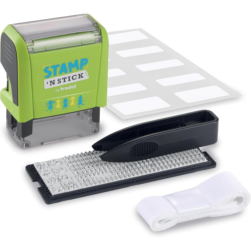 Trodat Stamp N Stick DIY clothing stamper kit front view