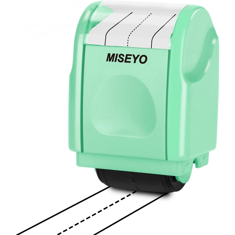 Miseyo Dashed Handwriting Lines Practice Roller Stamp in Mint Green front view