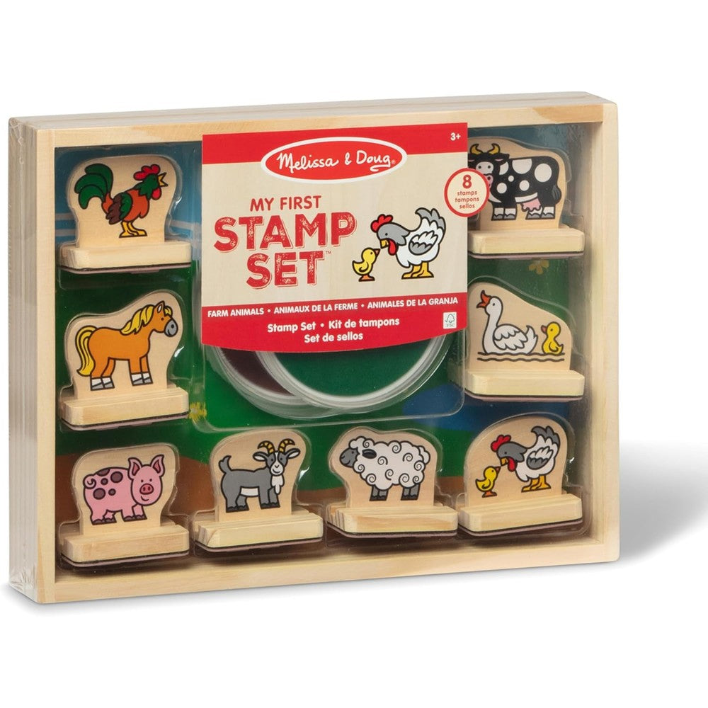 Melissa and Doug My First Wooden Stamp Set Farm Animals front view