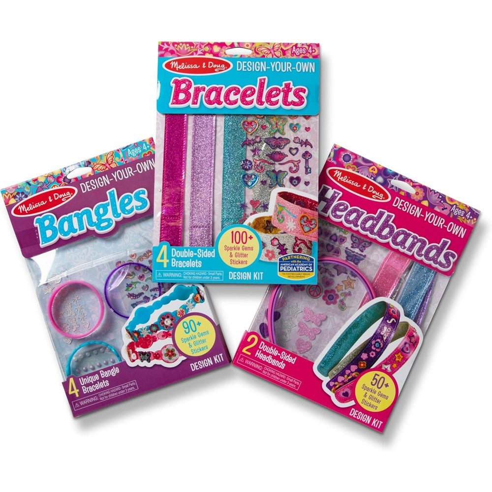 Melissa and Doug Design Your Own Jewelry Making Kits front packaging view showcasing DIY accessory sets for creative girls.