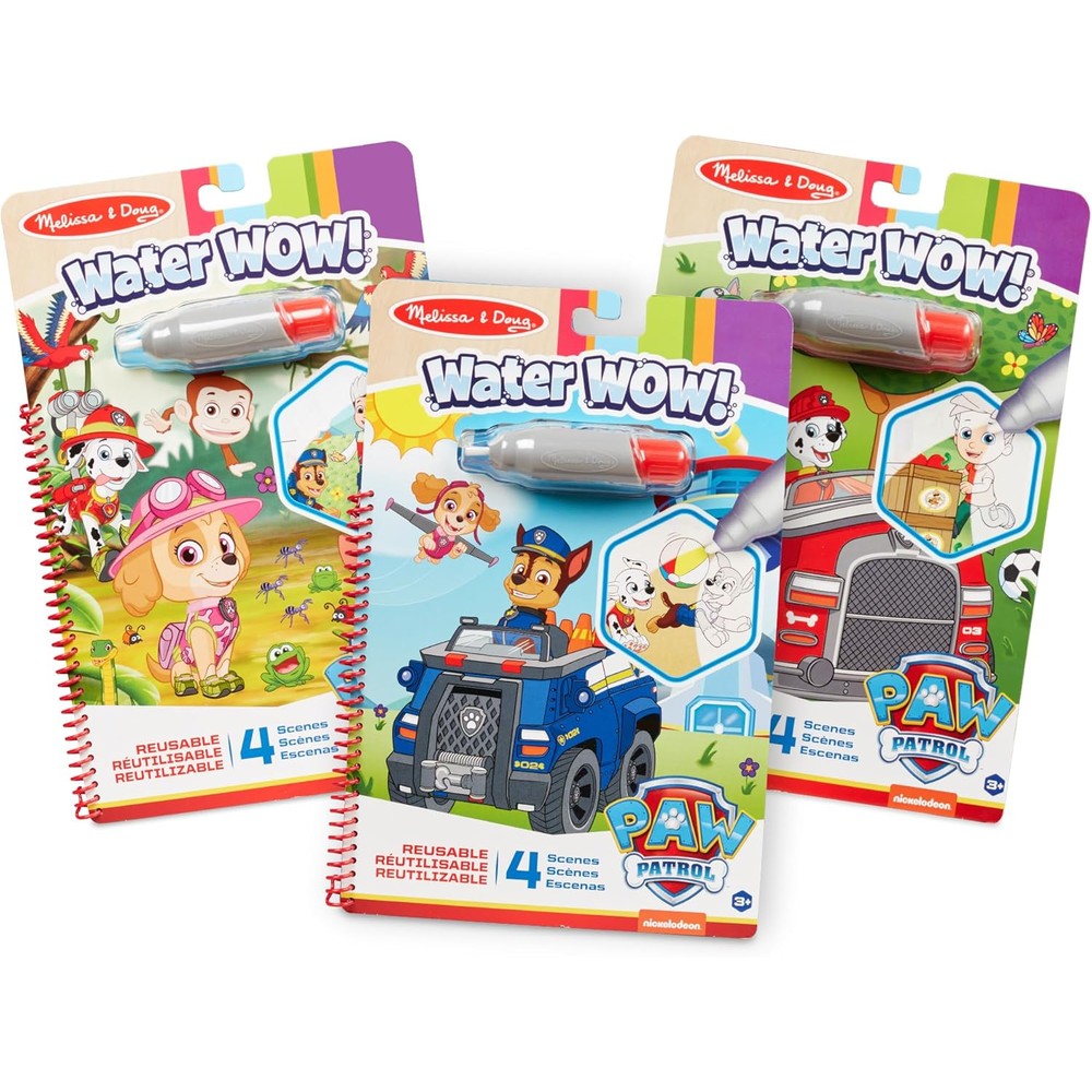 Melissa and Doug Paw Patrol Water Wow 3-Pack front view with water pens