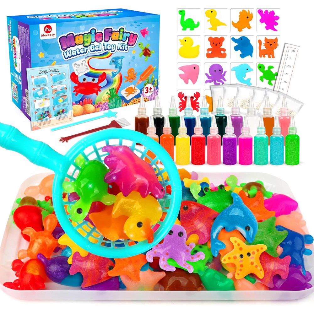 Mocoosy 20 Colors Magic Water Gel Kit For Kids With 16 Squishy Molds And Aqua Fairy Water Elf DIY Crafts For Ages 6-12 - Image 1