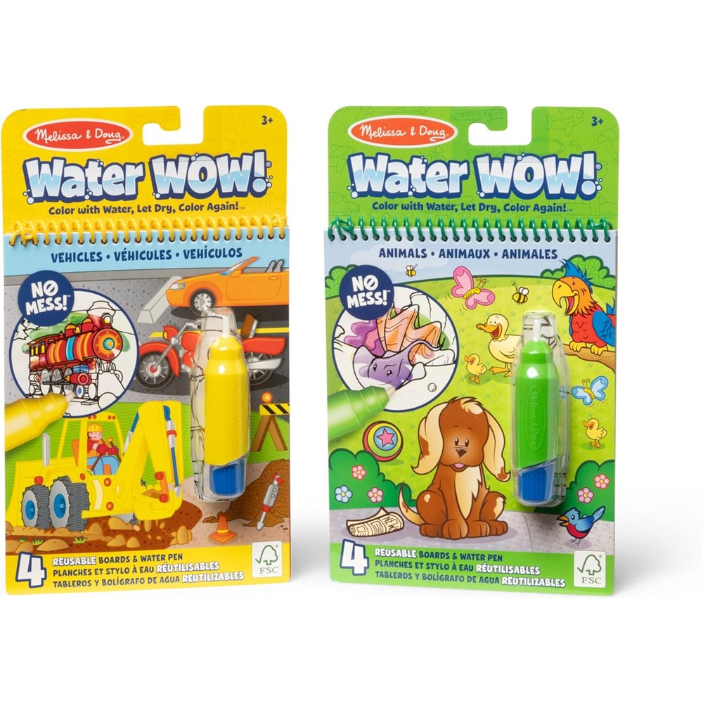 Melissa & Doug Water Wow! 2-Pack Animals and Vehicles front packaging view