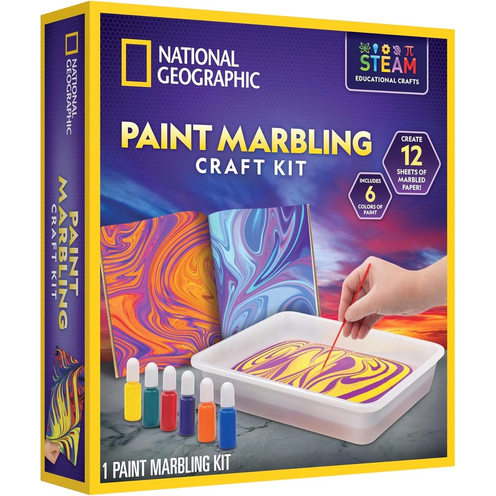 Blue Marble National Geographic marbling paint kit front view