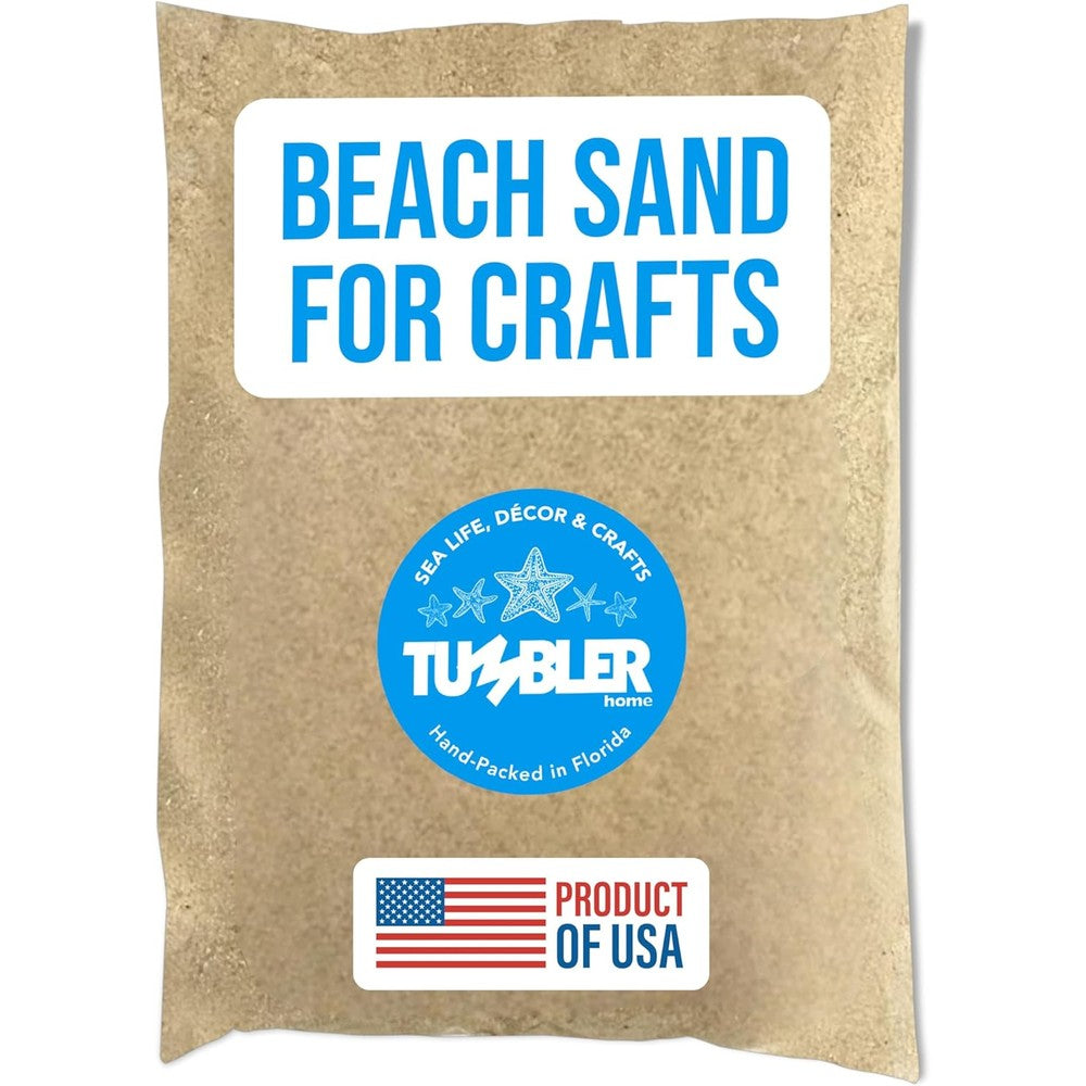 Tumbler Home Natural Real Florida Beach Sand two pound bag front view for premium crafting.