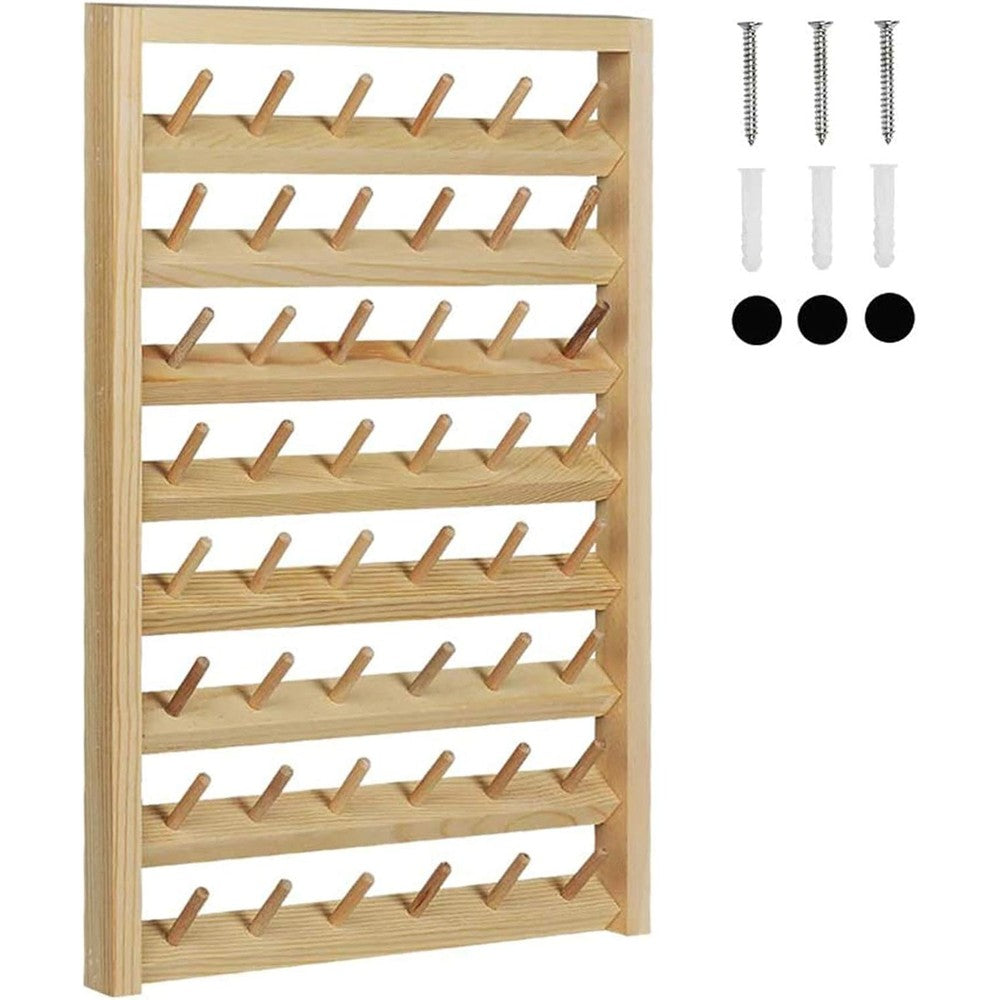 HAITRAL 48 spool sewing thread rack front view on wall