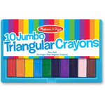 Melissa & Doug Jumbo Triangular Crayons ten pack front view showing the plastic flip top case.