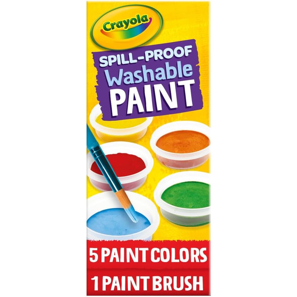 Crayola Spill Proof Paint Set 5 count front view