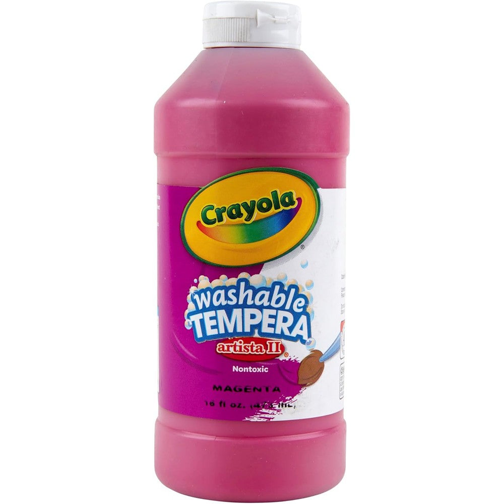 Crayola Washable Tempera Paint Magenta 16 Fluid Ounce bottle front view