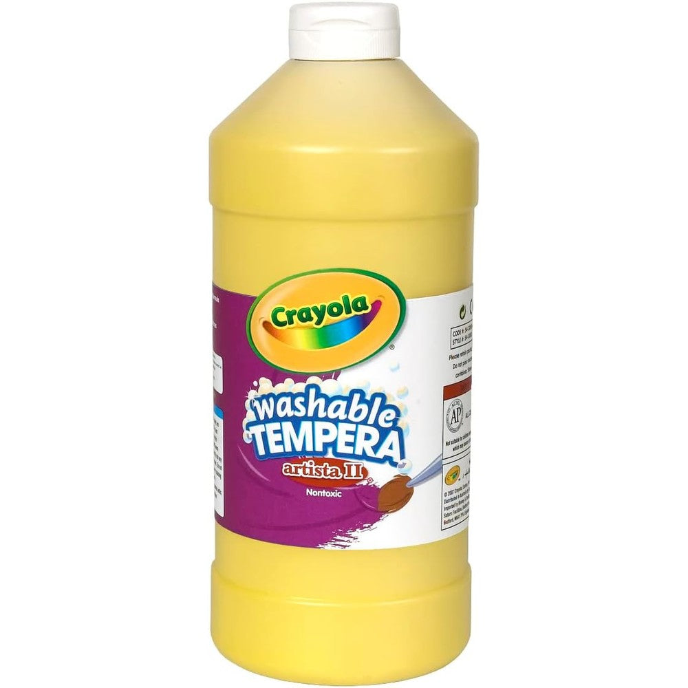 Crayola Washable Tempera Paint yellow 32 fluid ounce bottle front view