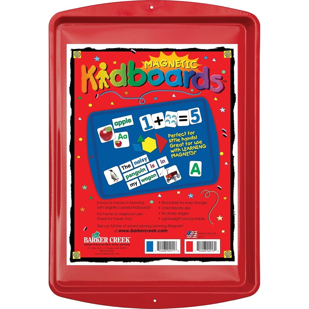 Barker Creek Learning Magnets Red Kidboard front view