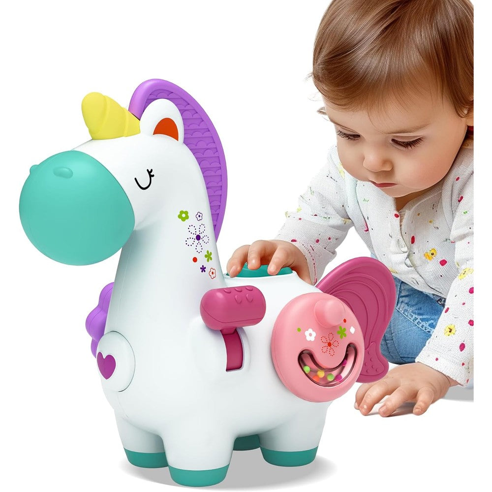 iPlay, iLearn Baby Unicorn Activity Cube front view educational toy
