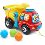 VTech Drop and Go Dump Truck Yellow front view showing interactive counting bucket