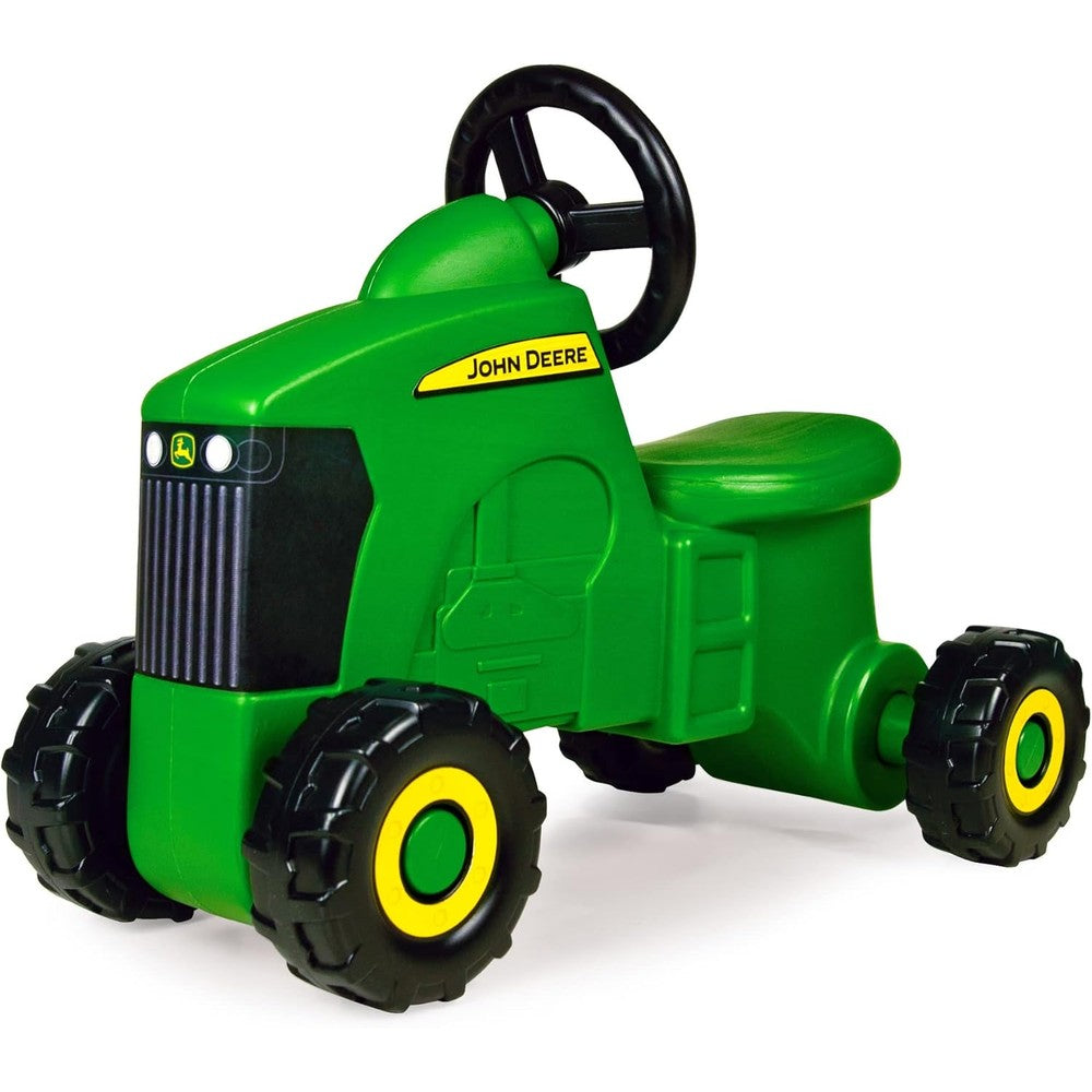 TOMY John Deere Sit And Scoot Activity Tractor front view toddler ride on toy