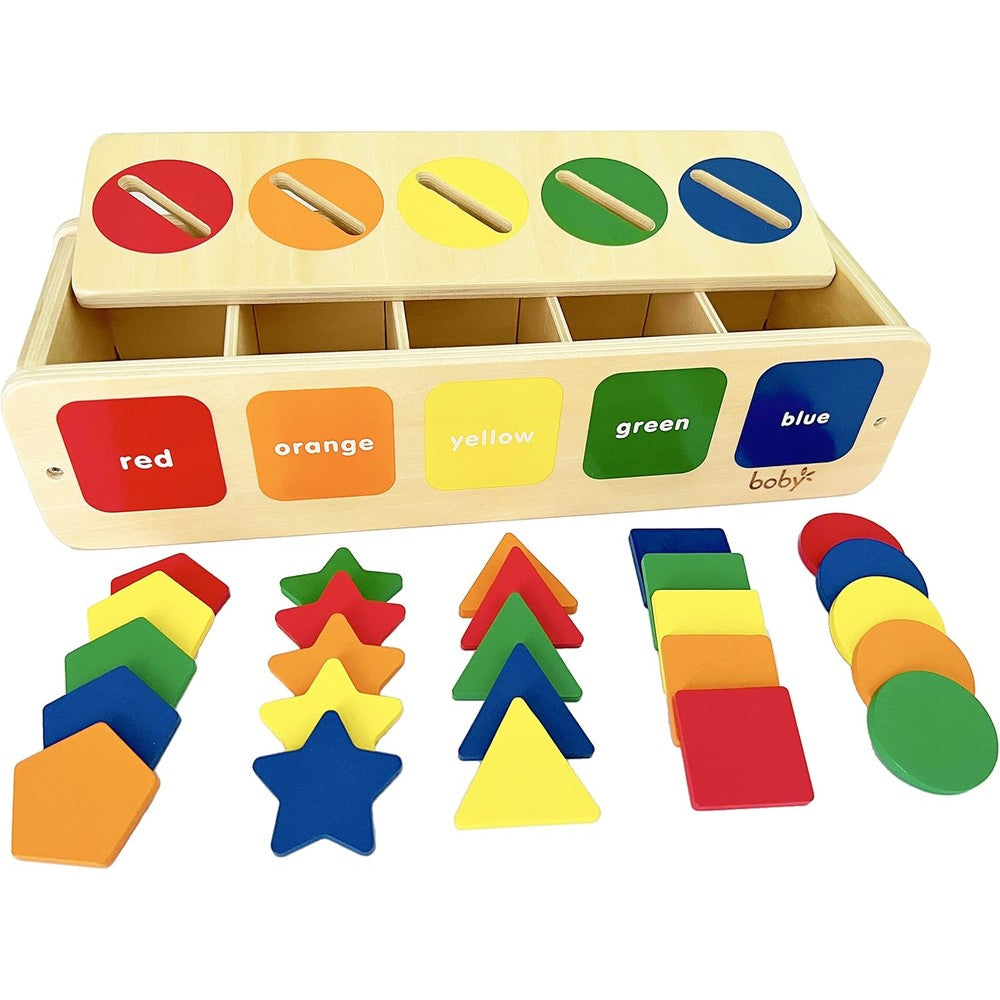 Dailyfunn Montessori wooden sorting box front view for toddlers