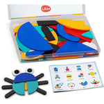 Likee open ended wooden shape puzzle with blocks and cards