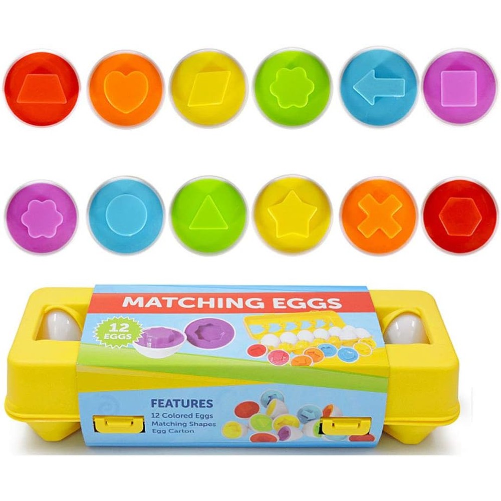 Junbestn Easter matching eggs set in yellow carton front view