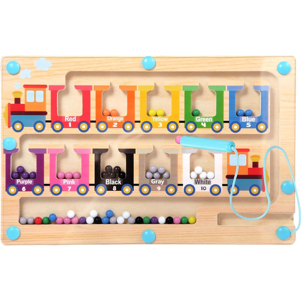 IFunLong Magnetic Color and Number Maze front view educational toy