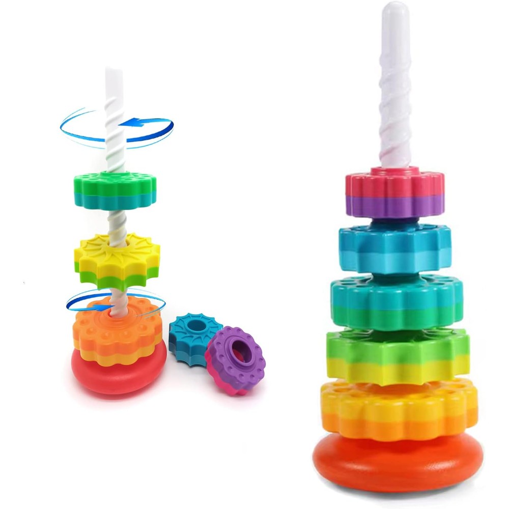 Luckfuture spinning stacking toy front view educational rings