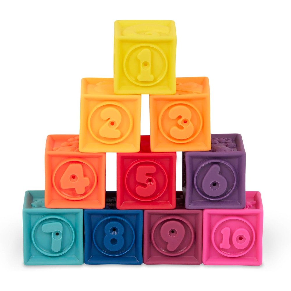B. toys One Two Squeeze baby blocks set front view