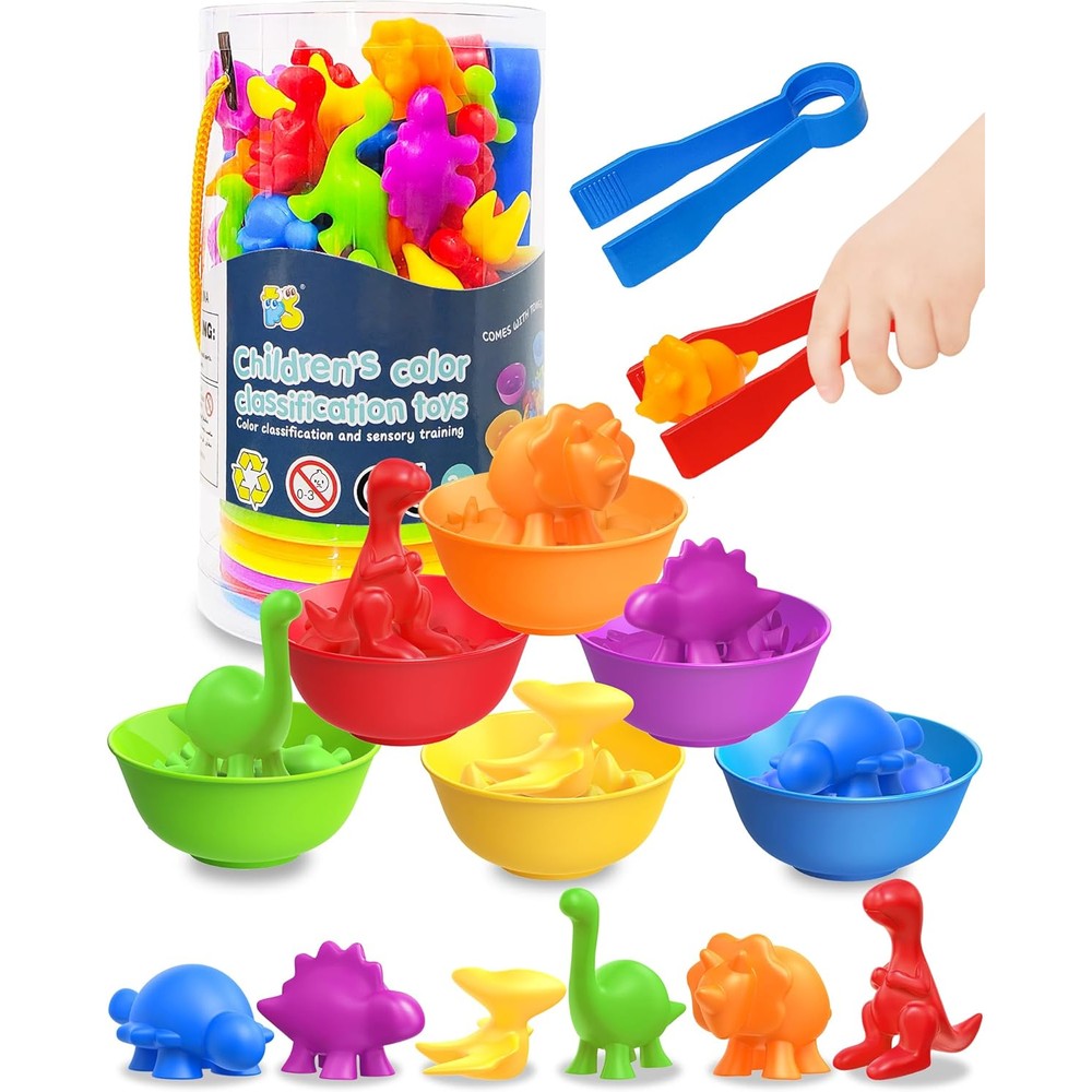 Yetonamr 48 Pcs Counting Dinosaurs educational toy set front view
