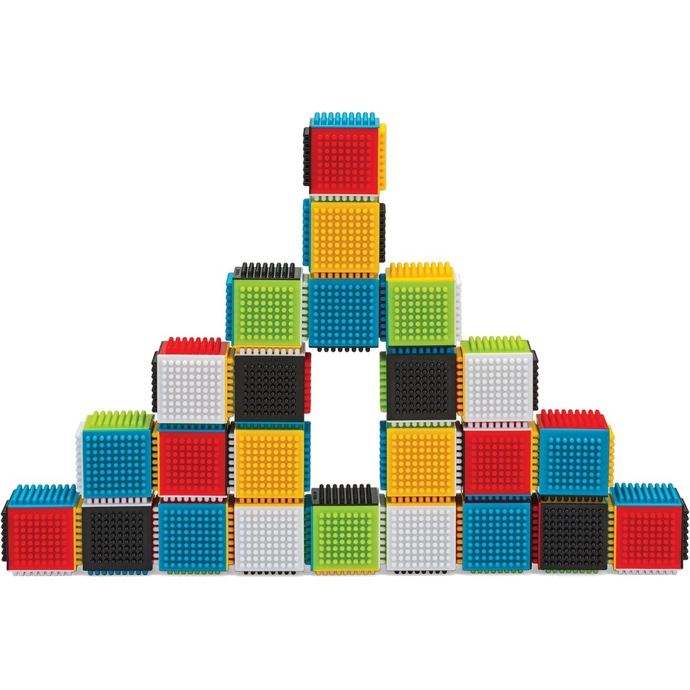 Infantino Press and Stay Sensory Blocks front view multicolor set