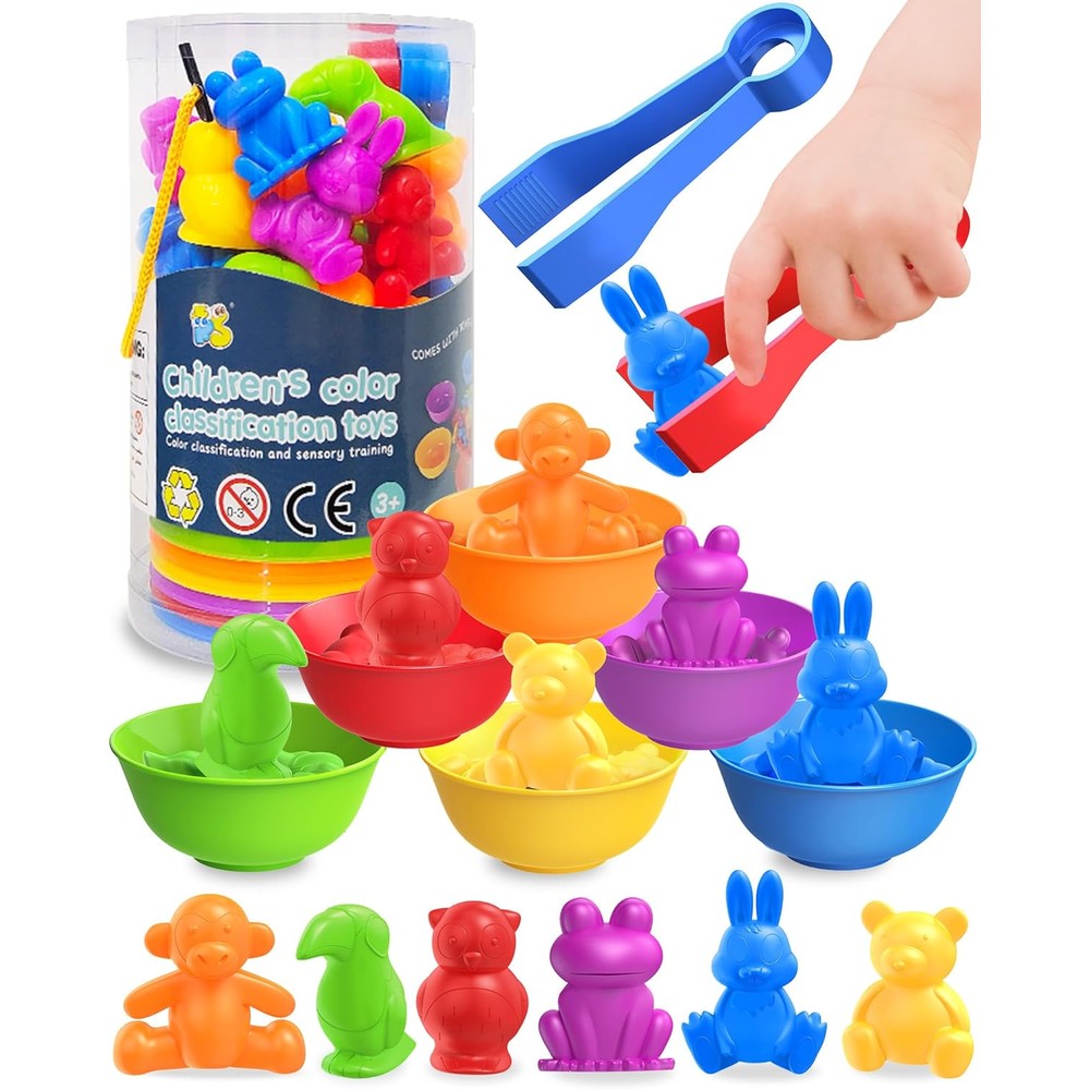 Oomloid counting animals Montessori toy set front view