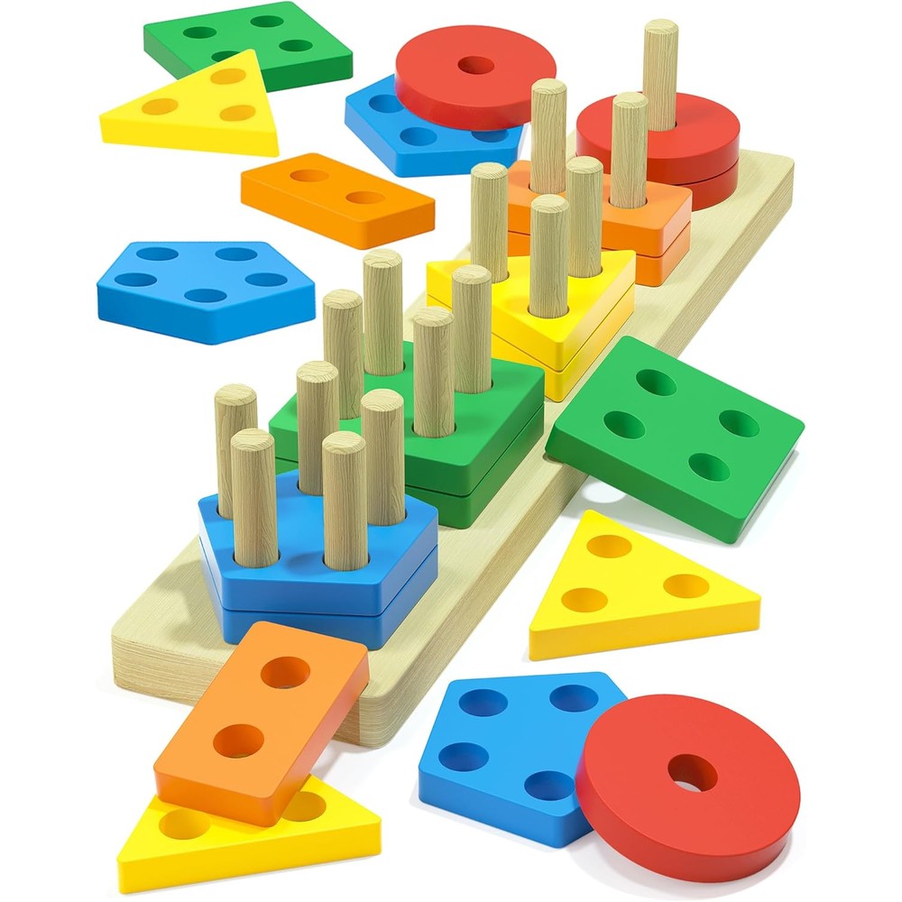 Zartores Montessori wooden shape sorter toy front view