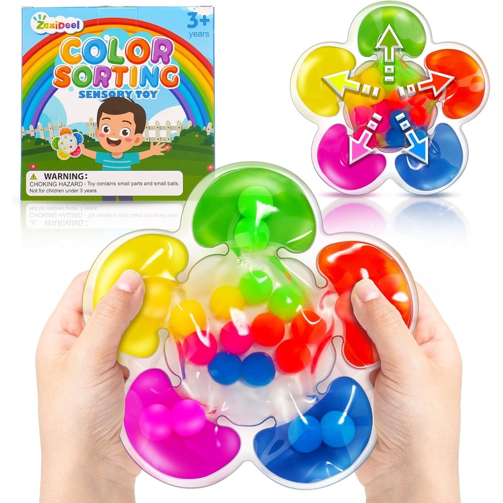 ZaxiDeel flower shaped color sorting sensory toy front view