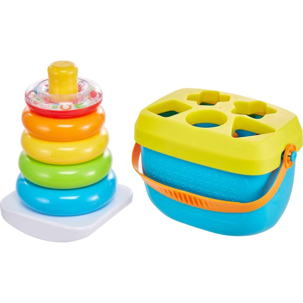 Fisher-Price Baby's First Blocks and Rock-a-Stack toy set front view