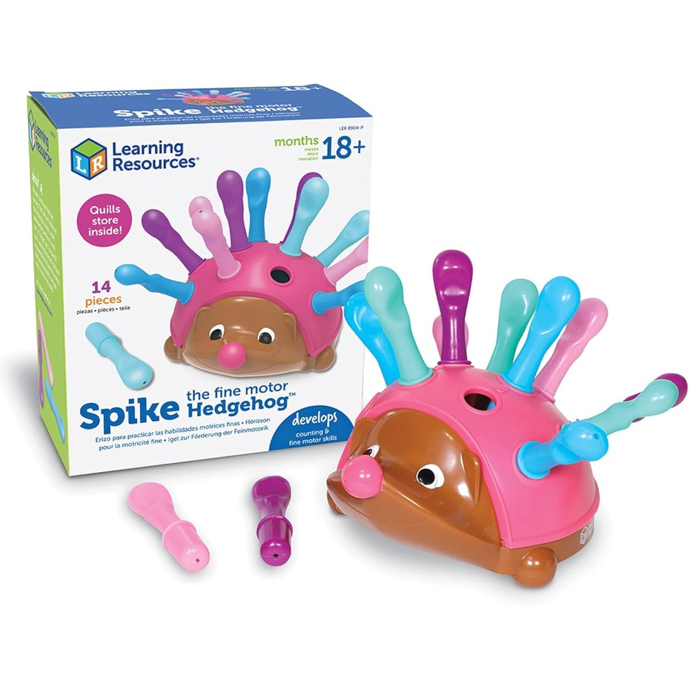 Learning Resources Spike the Fine Motor Hedgehog pink version front view