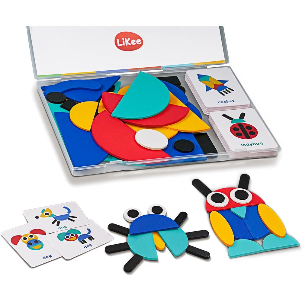 LiKee open ended wooden shape puzzles front view