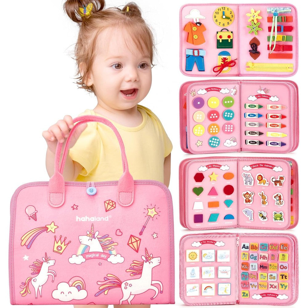 Hahaland Montessori busy board front view