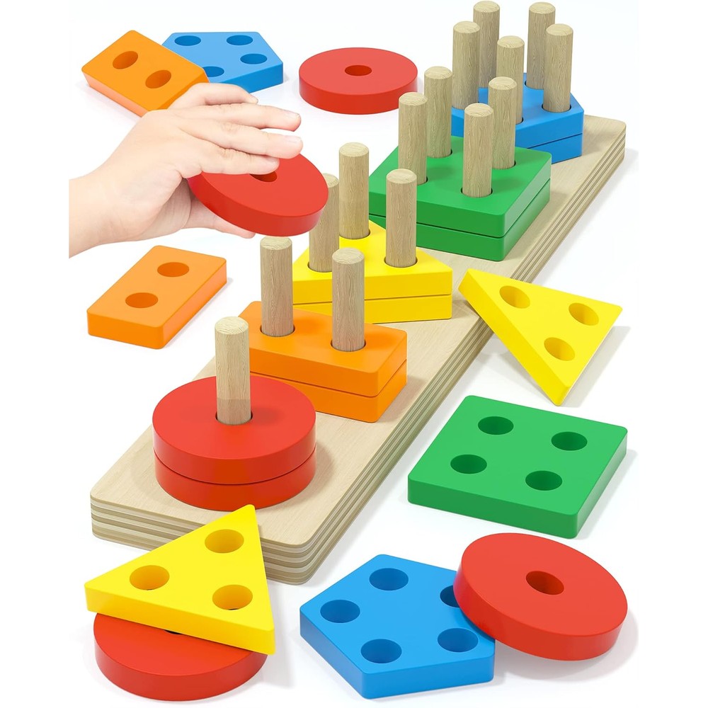 All Star Kids Yetonamr wooden Montessori puzzle front view