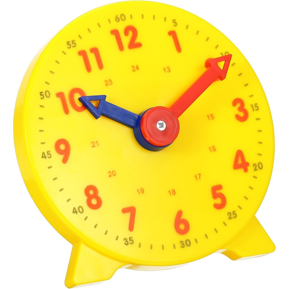 Patikil 4 inch teaching clock yellow front view for classroom learning
