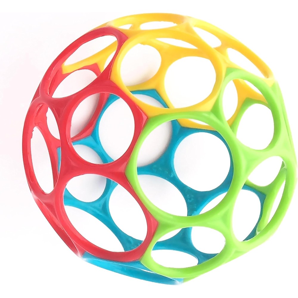 Bright Starts Oball Easy Grasp Classic Ball front view showing thirty-two flexible finger holes