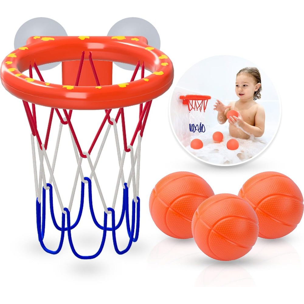 Marppy bathtub basketball hoop set with suction cups