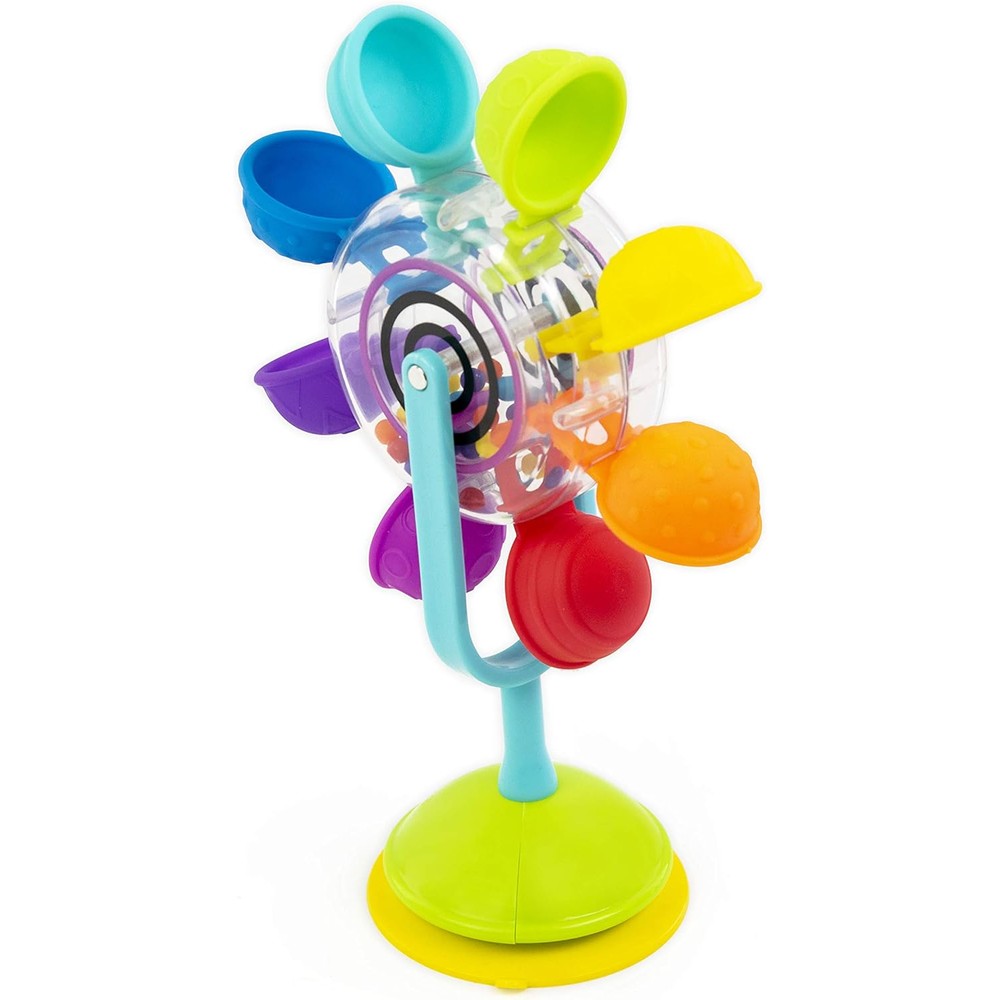 Sassy Whirling Waterfall suction bath toy front view for sensory play