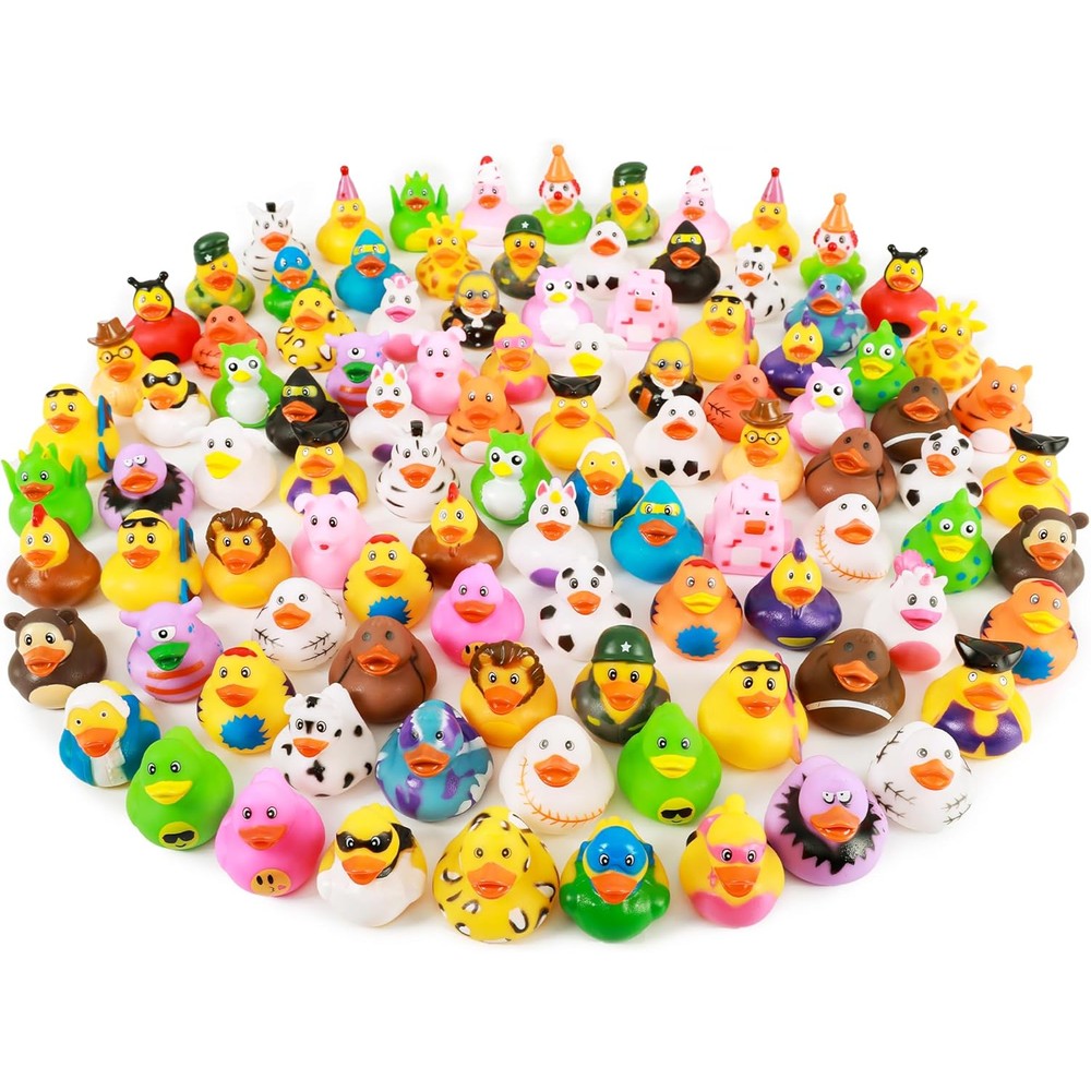 Xy-Wq 100 pack rubber duck assortment front view