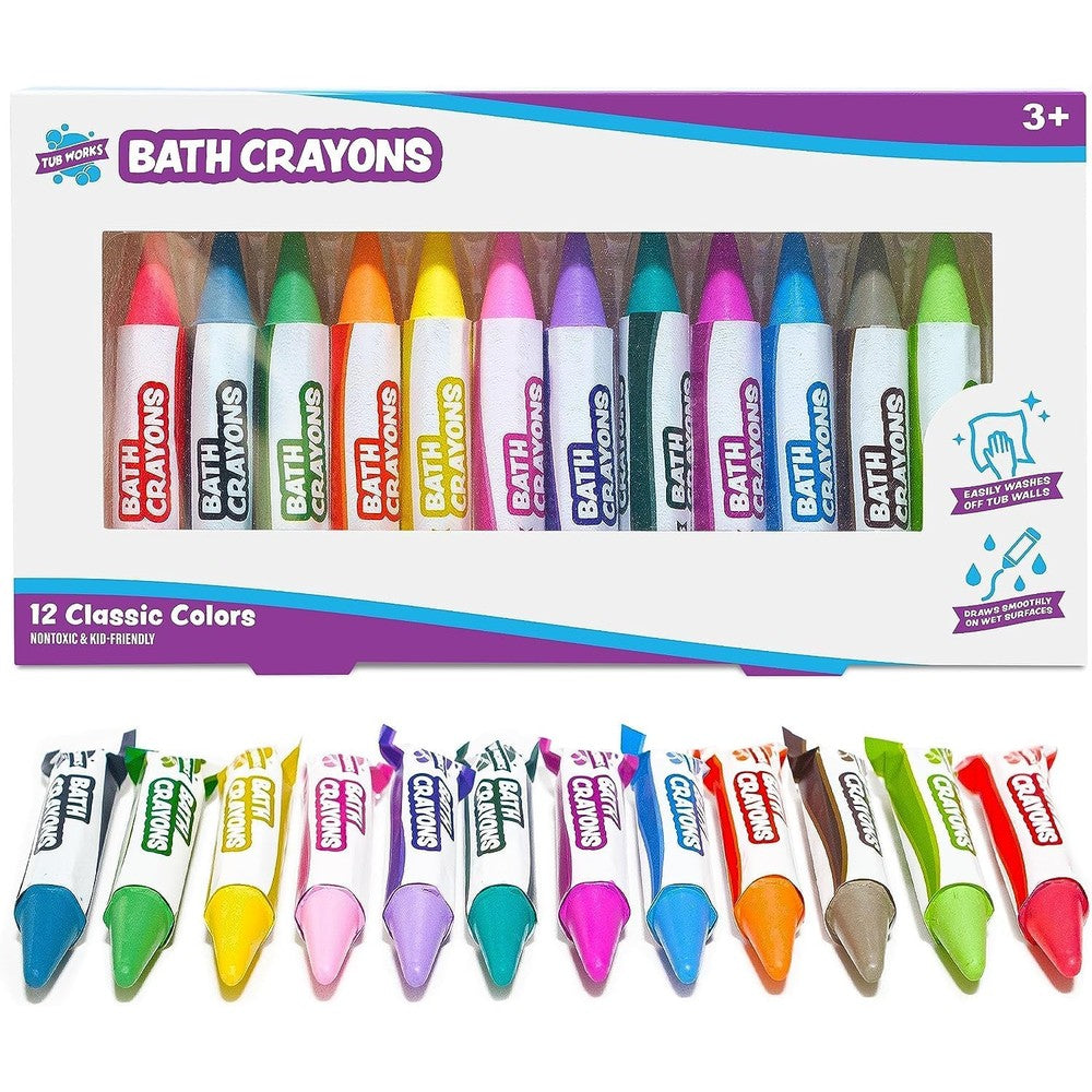 Tub Works Smooth Washable Bath Crayons 12 pack front view on white background