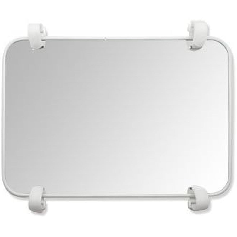 Genius Baby Toys Large Double Sided Infant Crib Mirror front view showcasing the high contrast black and white developmental graphics