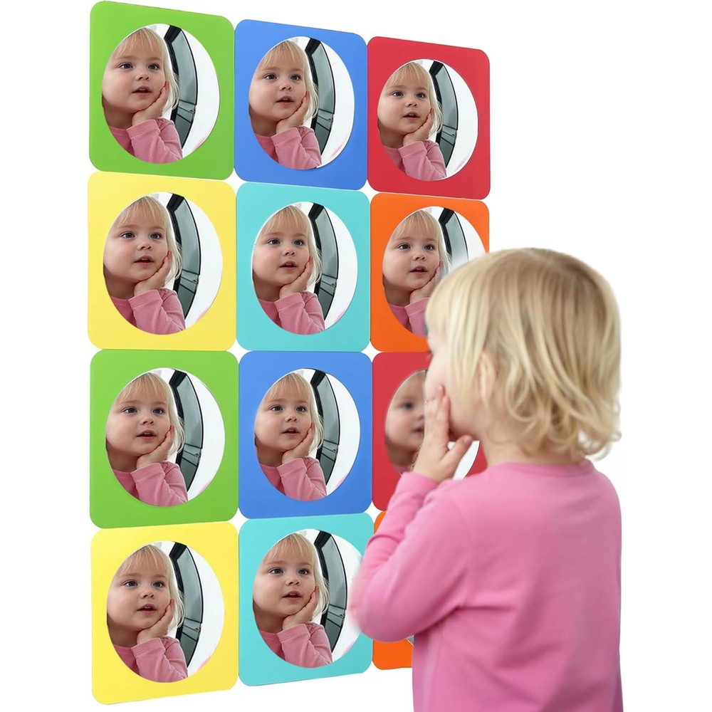 Special Supplies Sensory Bubble Wall Mirror front view of colorful panels for kids bedroom decor