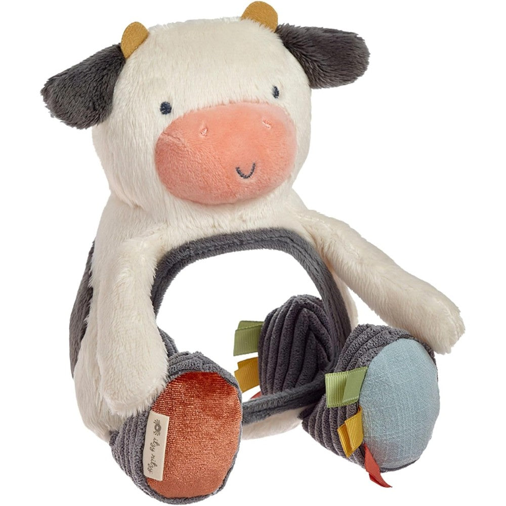 Itzy Ritzy sensory tummy time toy mirror cow character front view for newborn play mat setup
