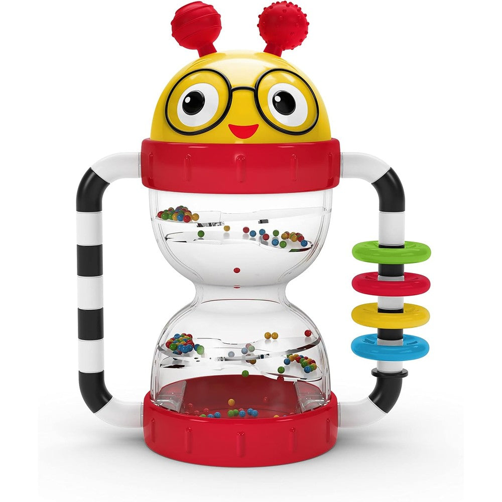 Baby Einstein Cal’s Sensory Shake-up Developmental Activity Rattle Toy front view showing colorful rings
