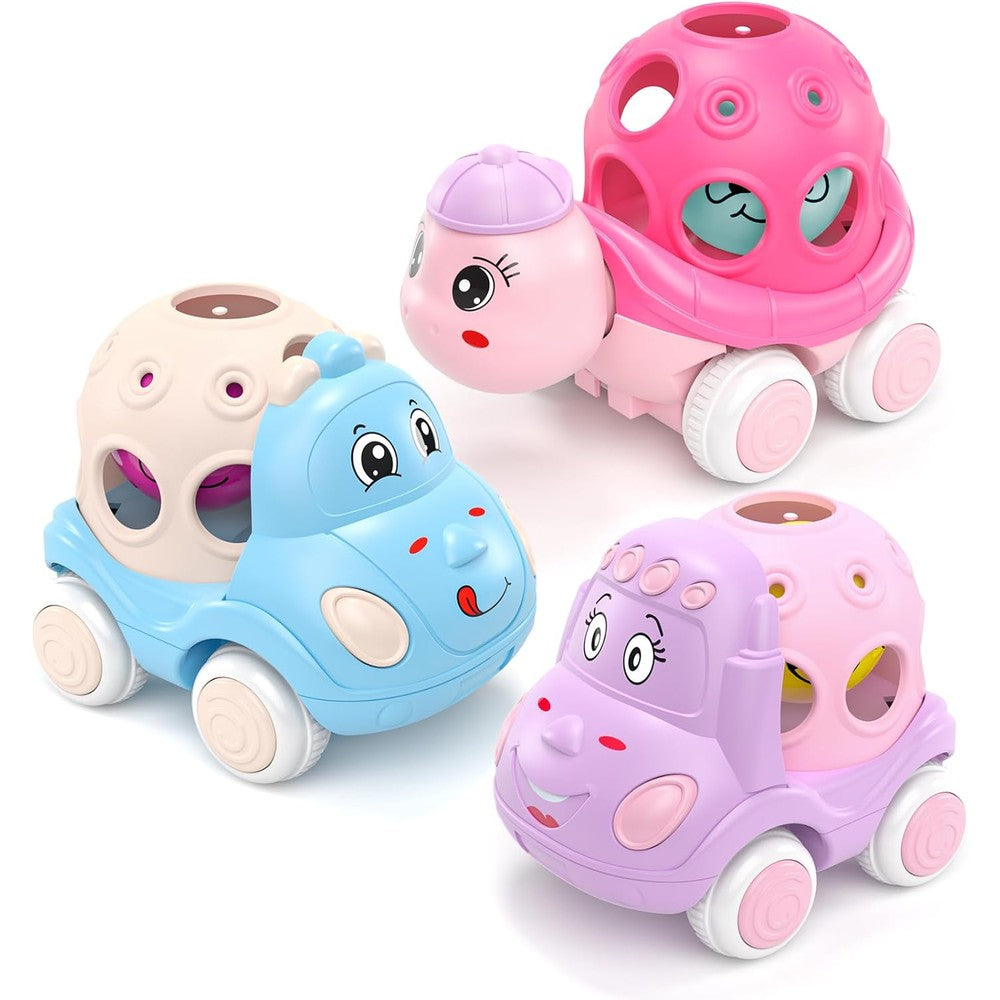 xFFFun baby girl toy cars three piece friction set front view