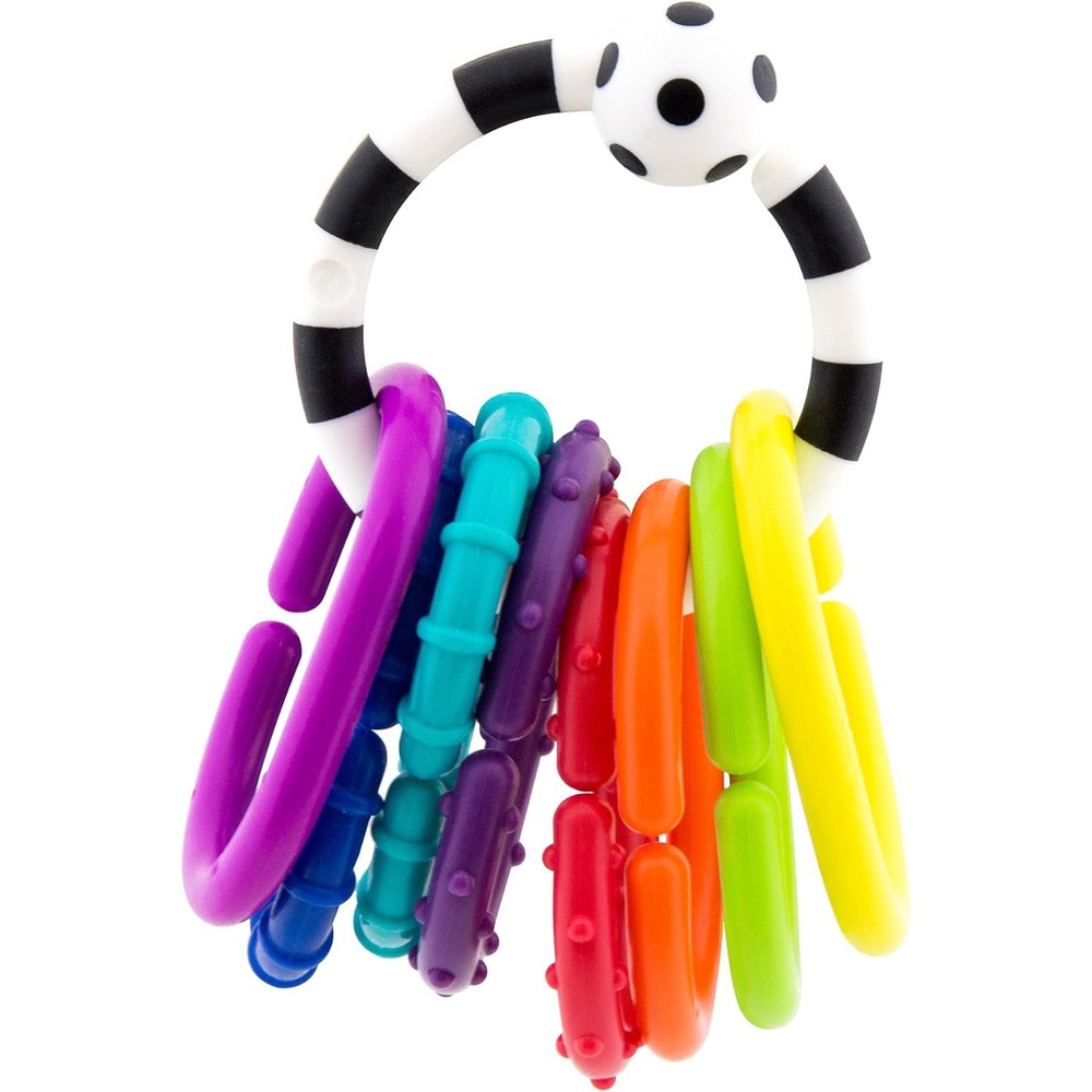 Sassy Ring O Links 9 Piece Set front view of colorful developmental links.